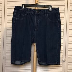 Riders by Lee Blue Denim Mid-Rise Bermuda Jean Shorts14M